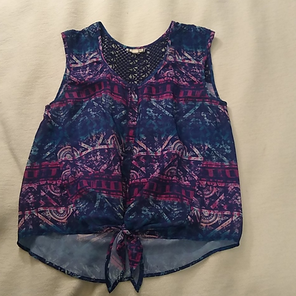 Tie front top Medium